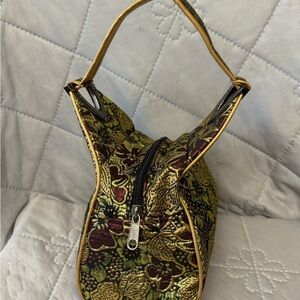Brocade Handbag, Silk Floral Tapestry Handbag